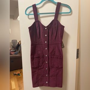 EXPRESS Corduroy Button Front Patch Pocket Sheath Dress SIZE EXTRA SMALL
